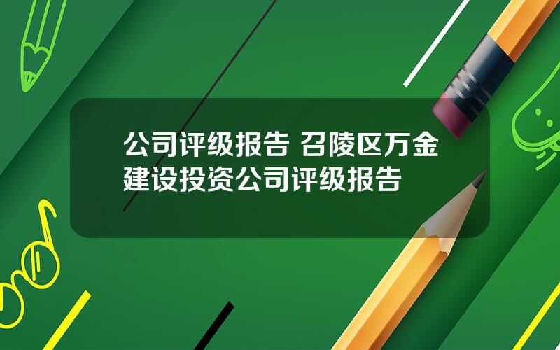 公司评级报告 召陵区万金建设投资公司评级报告